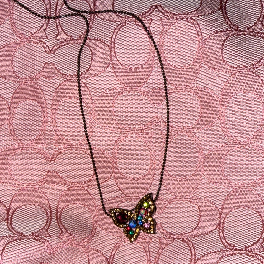 Elegant Multicolor Butterfly Pendant Necklace